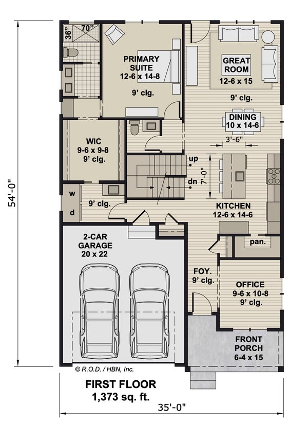 Farmhouse Floor Plan - Main Floor Plan #51-1343
