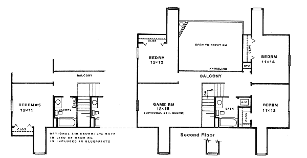 House Design - Country Floor Plan - Upper Floor Plan #14-206