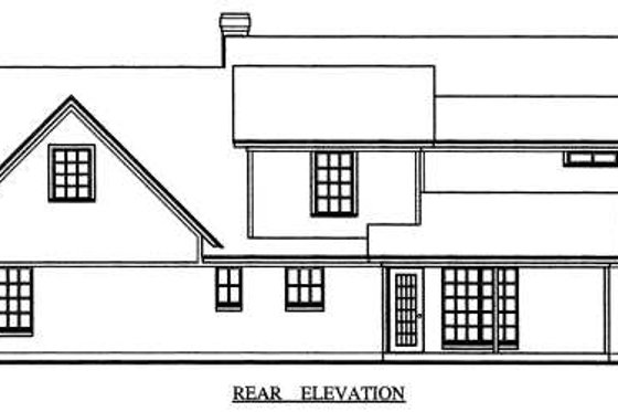 Exterior - Rear Elevation for Country House Plan #42-348 - 4 bed, 2.5 bath