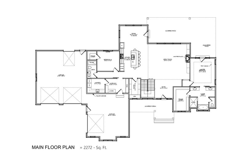 Ranch Style House Plan - 5 Beds 4 Baths 4434 Sq/Ft Plan #1084-2 ...