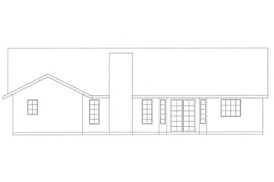 Exterior - Rear Elevation for Country House Plan #437-7 - 3 bed, 2 bath