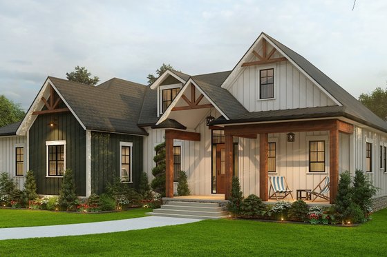 Exterior - Other Elevation 1 for Ranch House Plan #54-565 - 3 bed, 2.5 bath