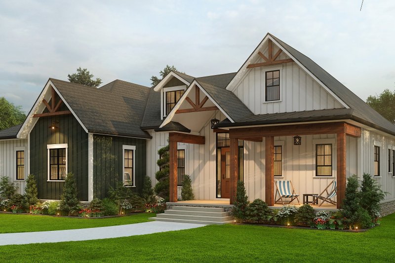 House Design - Exterior - Other Elevation 1 for Ranch House Plan #54-565 - 3 bed, 2.5 bath