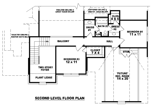 European Floor Plan - Upper Floor Plan #81-1004