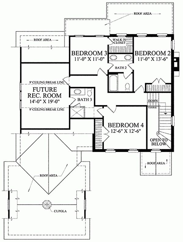 House Blueprint - Colonial Floor Plan - Upper Floor Plan #137-187