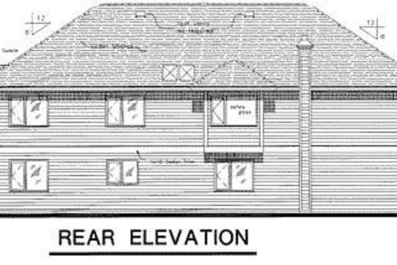 Exterior - Rear Elevation for Traditional House Plan #18-8958 - 5 bed, 3 bath