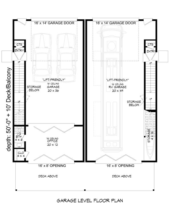 Home Plan - Contemporary Floor Plan - Lower Floor Plan #932-51
