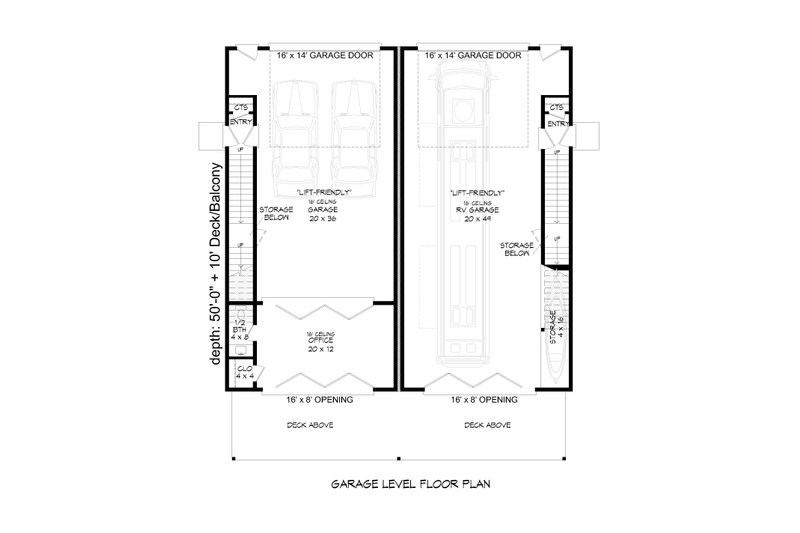 Home Plan - Floor Plan - Lower Floor for Contemporary House Plan #932-51 - 5 bed, 3.5 bath