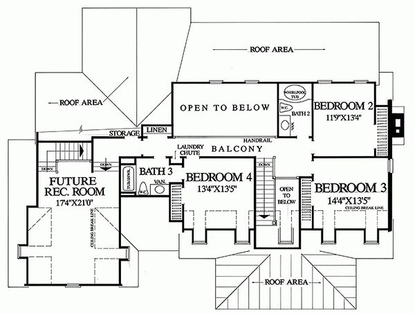 House Plan Design - Country Floor Plan - Upper Floor Plan #137-175