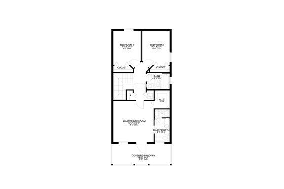 Floor Plan - Upper Floor for Southern House Plan #420-221 - 3 bed, 2.5 bath