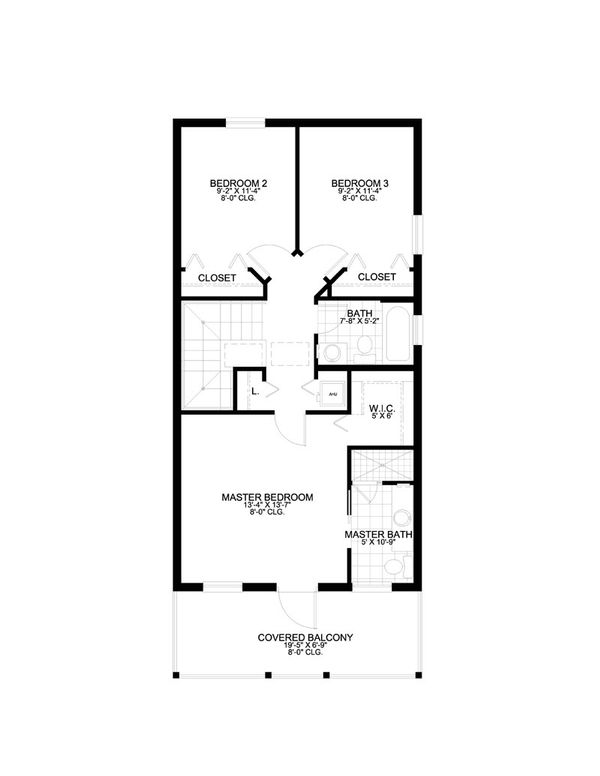Southern Floor Plan - Upper Floor Plan #420-221