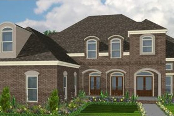 Exterior - Front Elevation for European House Plan #63-175 - 4 bed, 4 bath