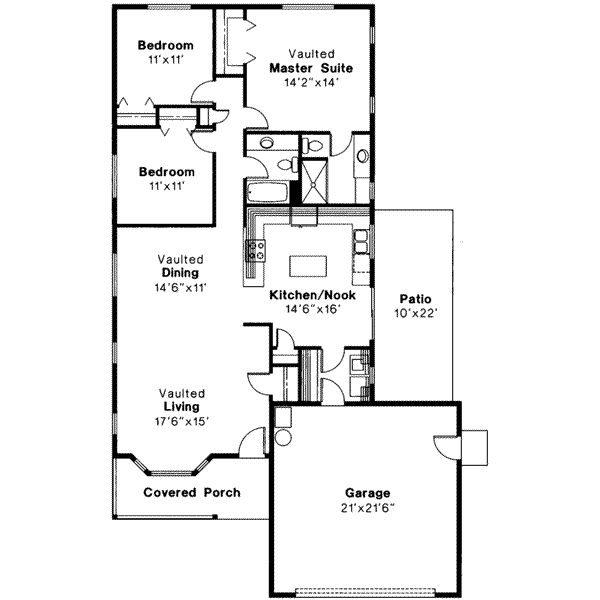 Ranch Floor Plan - Main Floor Plan #124-303