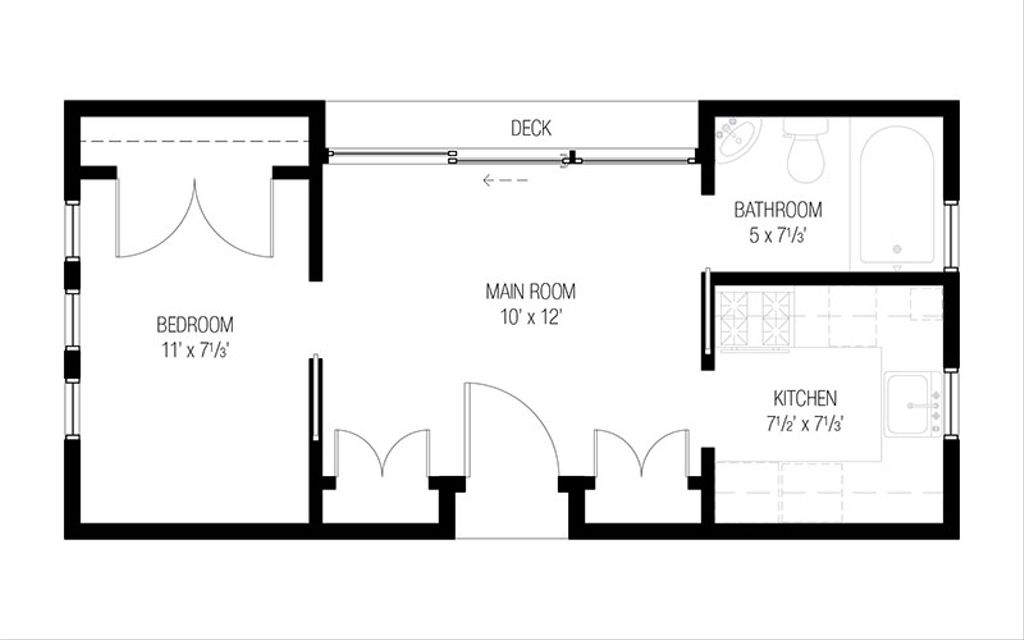 Modern Style House Plan 1 Beds 1 Baths 370 Sq Ft Plan 915 17