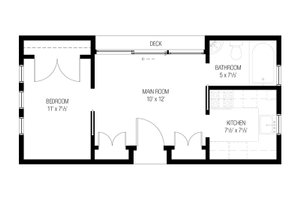 Floor Plan - Main Floor for Modern House Plan #915-17 - 1 bed, 1 bath