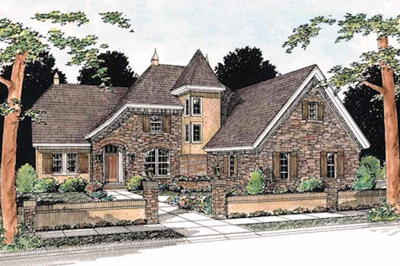 Home Plan - Exterior - Front Elevation for European House Plan #20-321 - 4 bed, 3 bath