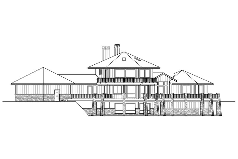 Home Plan - Exterior - Rear Elevation for Craftsman House Plan #124-1206 - 3 bed, 4 bath