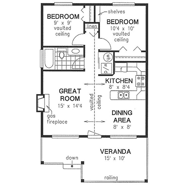 House Design - Cottage Floor Plan - Main Floor Plan #18-1044