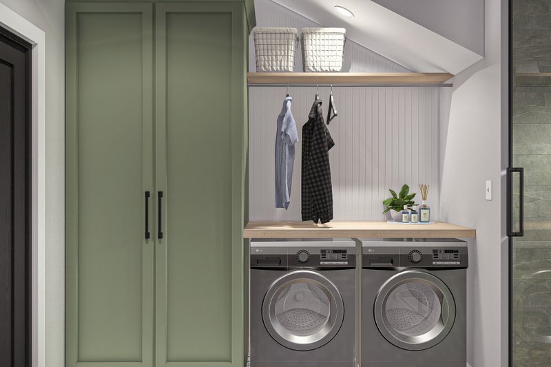 Architectural House Design - Interior - Laundry for Barndominium House Plan #455-501 - 1 bed, 1 bath