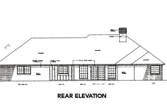 Exterior - Rear Elevation for Traditional House Plan #310-220 - 3 bed, 2 bath