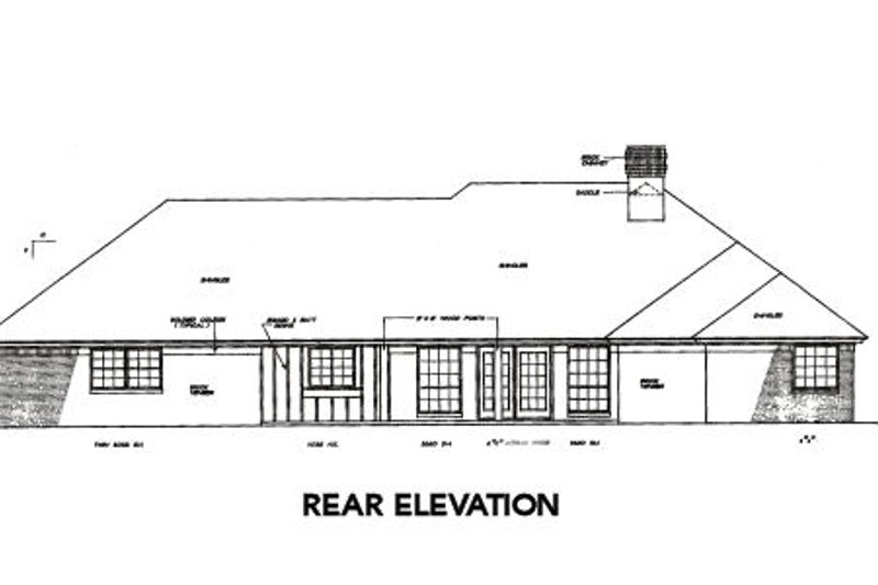 Home Plan - Exterior - Rear Elevation for Traditional House Plan #310-220 - 3 bed, 2 bath