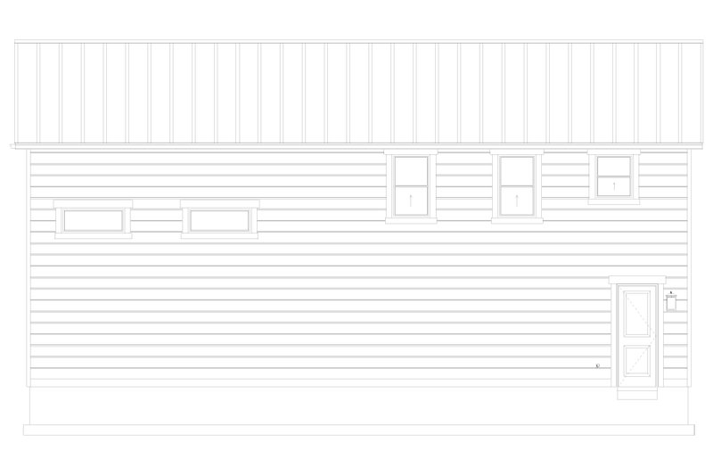 House Blueprint - Exterior - Rear Elevation 1 for Barndominium House Plan #1060-483 - 1 bed, 2 bath