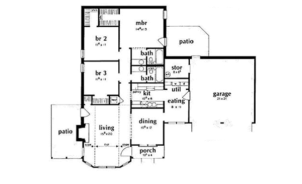 House Plan Design - Traditional Floor Plan - Main Floor Plan #36-111