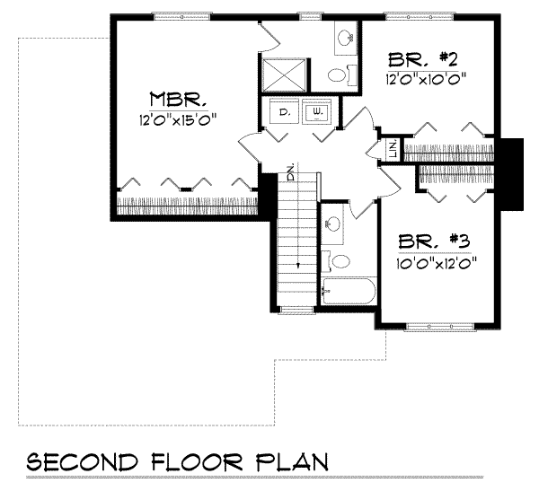 House Plan Design - Traditional Floor Plan - Upper Floor Plan #70-148