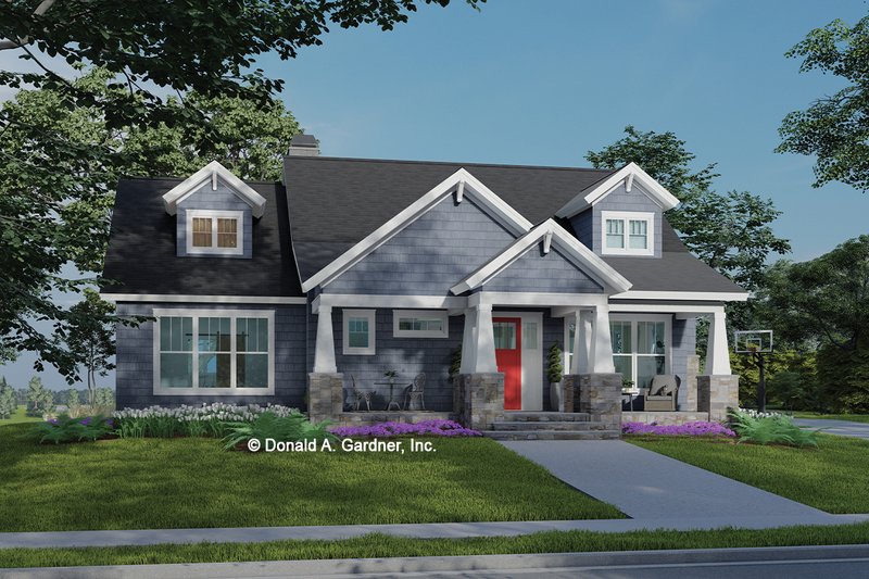 House Blueprint - Craftsman Exterior - Front Elevation Plan #929-1185