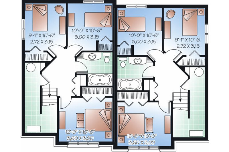 Architectural House Design - Floor Plan - Lower Floor for European House Plan #23-775 - 3 bed, 1.5 bath