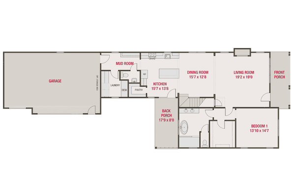 House Blueprint - Tudor Floor Plan - Main Floor Plan #461-119