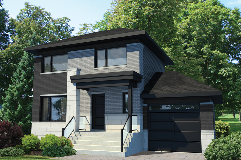 House Blueprint - Contemporary Exterior - Front Elevation Plan #25-4634