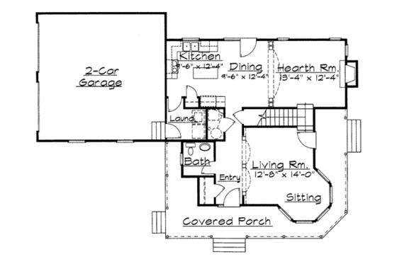 Floor Plan - Main Floor for Victorian House Plan #31-137 - 3 bed, 2.5 bath
