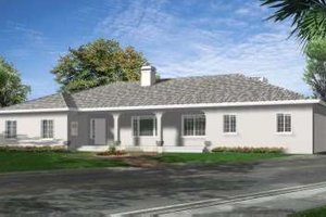 Adobe / Southwestern Exterior - Front Elevation Plan #1-712