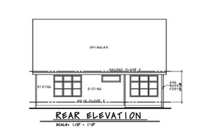 Exterior - Rear Elevation for Craftsman House Plan #20-2280 - 2 bed, 3 bath
