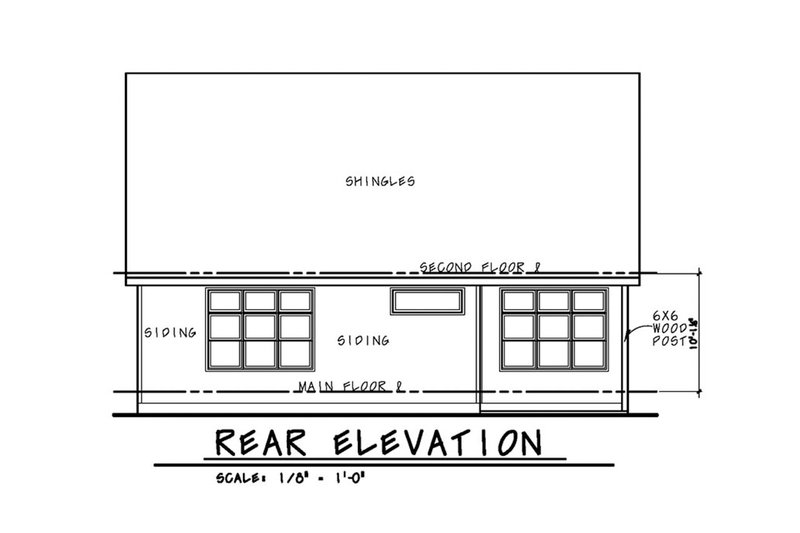 Home Plan - Exterior - Rear Elevation for Craftsman House Plan #20-2280 - 2 bed, 3 bath