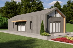 House Blueprint - Exterior - Front Elevation for Contemporary House Plan #1106-158 - 2 bed, 1 bath