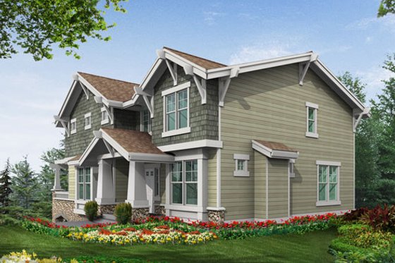 Exterior - Rear Elevation for Country House Plan #132-118 - 3 bed, 2.5 bath