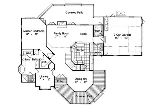 Floor Plan - Main Floor for European House Plan #417-314 - 3 bed, 2.5 bath