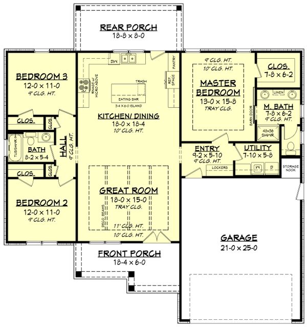 Farmhouse Floor Plan - Main Floor Plan #430-217
