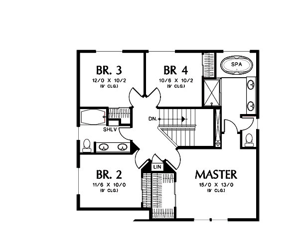 Dream House Plan - European Floor Plan - Upper Floor Plan #48-492
