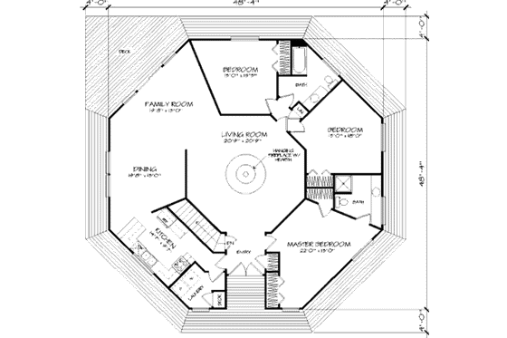 Floor Plan - Main Floor for Beach House Plan #320-292 - 3 bed, 2 bath