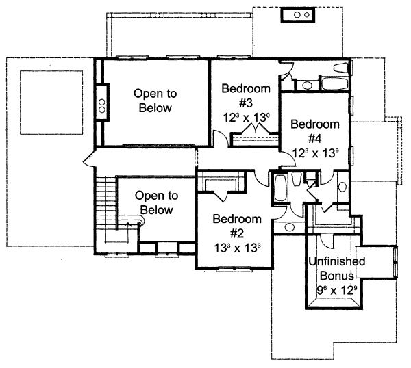 Home Plan - European Floor Plan - Upper Floor Plan #429-40
