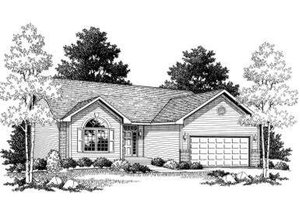 Ranch Exterior - Front Elevation Plan #70-756
