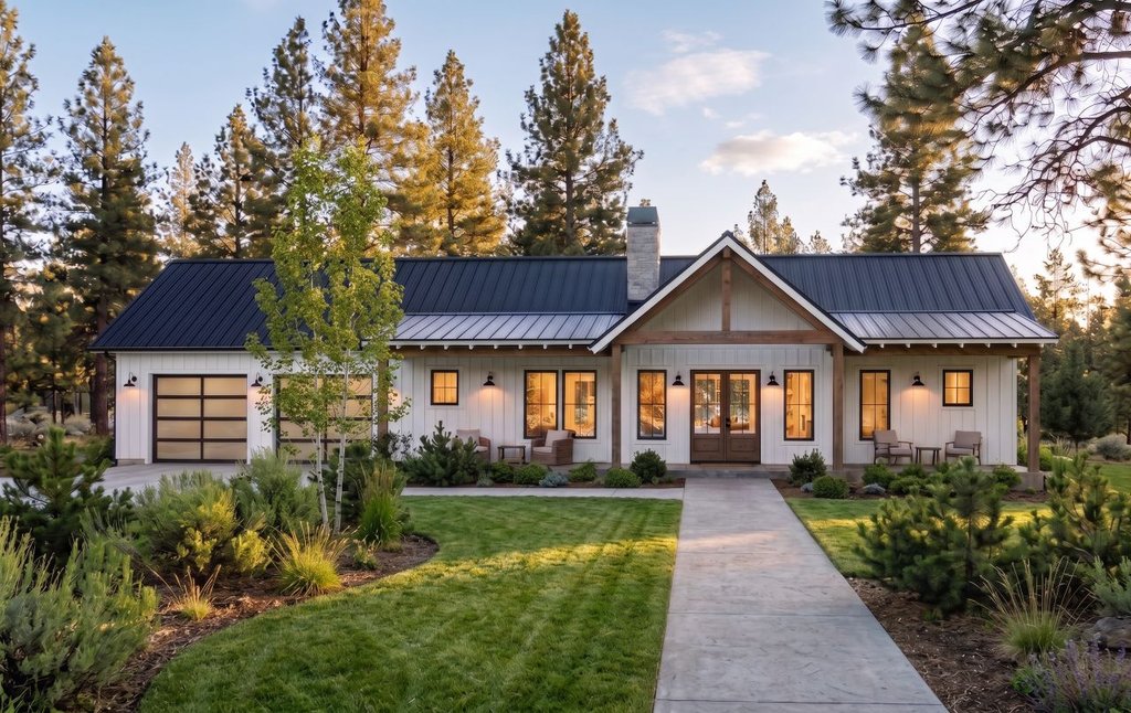 Exterior - Front Elevation 2 for Ranch House Plan #1105-22 - 3 bed, 2.5 bath