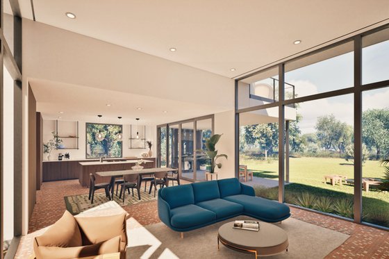 Interior - Family Room for Modern House Plan #80-226 - 3 bed, 2.5 bath