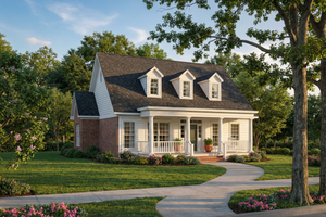 Southern Exterior - Front Elevation Plan #17-1011