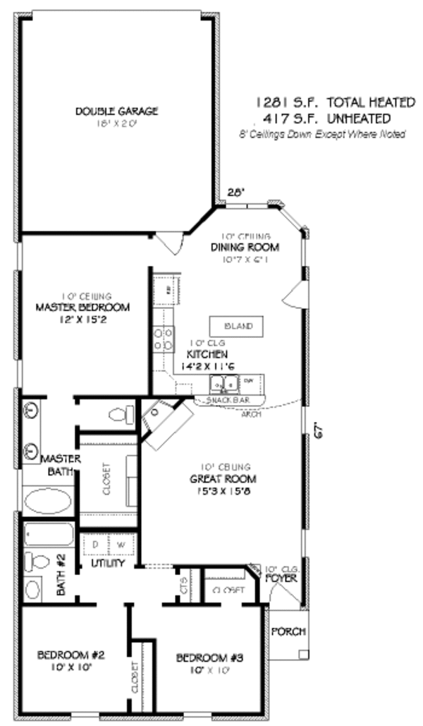 European Floor Plan - Main Floor Plan #424-126