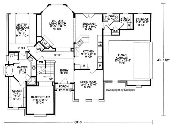 Architectural House Design - European Floor Plan - Main Floor Plan #20-783