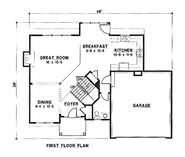Farmhouse Floor Plan - Main Floor Plan #67-154